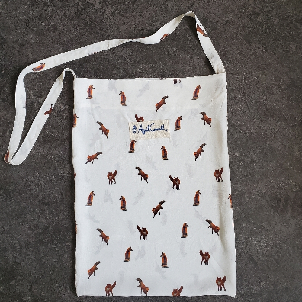 Tote Bag Market Library Shopping Fox Print April Cornell